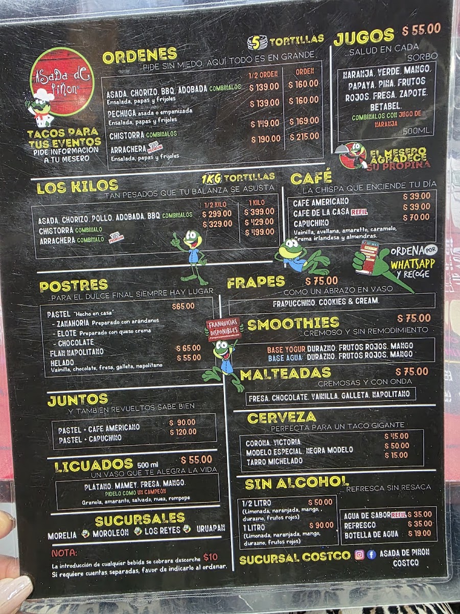 Asada de Piñon Periferico Menu - Image 1