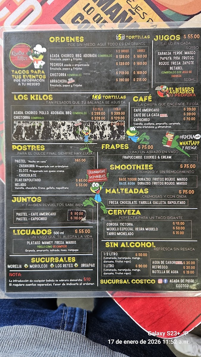 Asada de Piñon Periferico Menu - Image 4